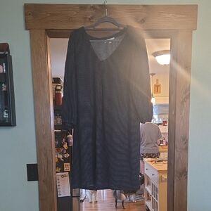 LOFT Black and White Striped Top